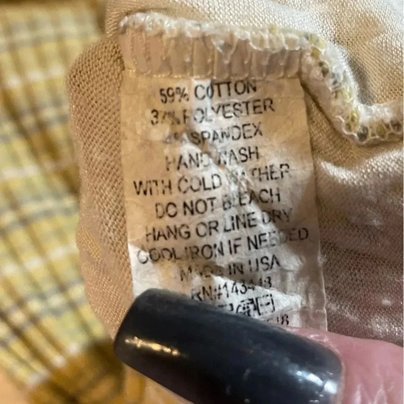 MAY PINK MINI RIBBED  SHORT SLEEVE YELLOW STRIPE BUTTON DOWN DRESS SMALL - Picture 6 of 13